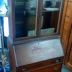 Empire Furniture Co. 1920's Walnut Secretary Desk / Antique Winthrop Desk / Antique Furniture