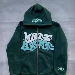 Green Zip Up Hoodie 