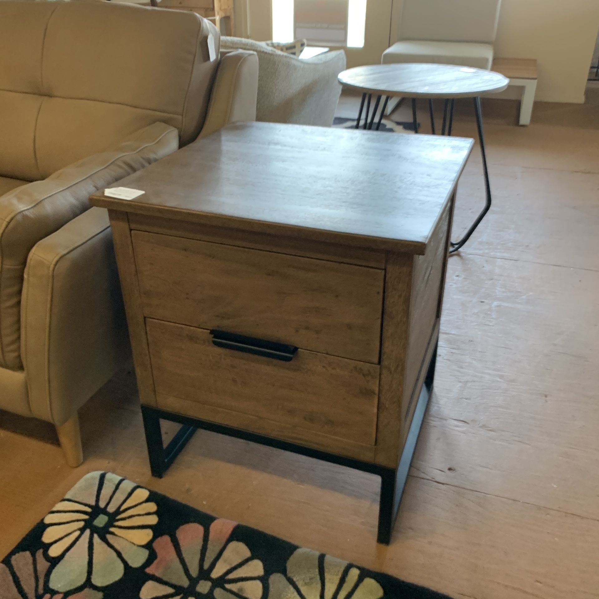 Rustic 2 Drawer End Table