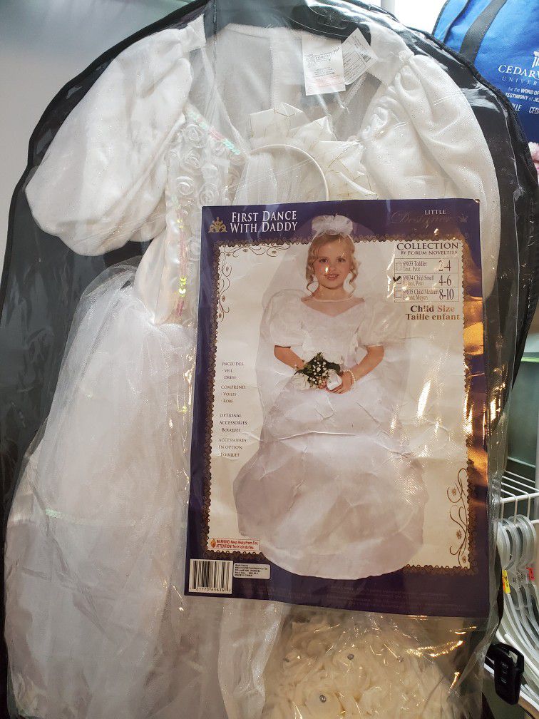 Girls Wedding Dress Halloween Costume Size 4-6