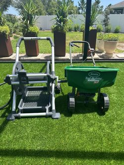 Gorilla Hose Reel and Scotts Spreader Combo