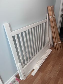 White Wood platform double bed frame