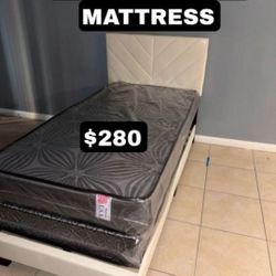 Twin Size Bed Frame With Mattress And Box Springs Set 3PCS NEW BEDROOM FURNITURE BED SET