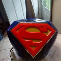 SUPERMAN RADIO CD PLAYER Blue Portable Gets 88.3 Fm Good