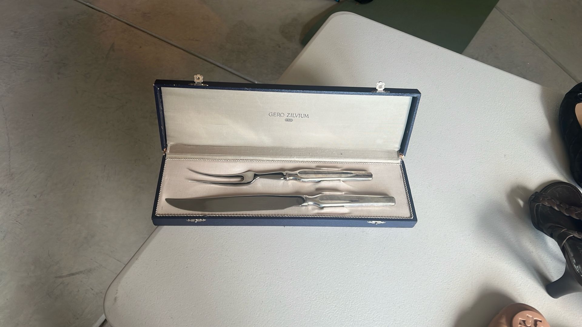 Vintage Gero Zilvium Silver-Plated Carving Set w/ Box – Knife & Fork