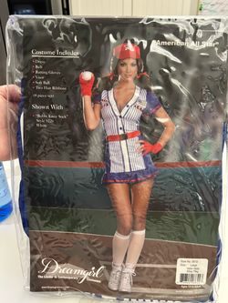 Woman baseball Player Halloween Costume Set