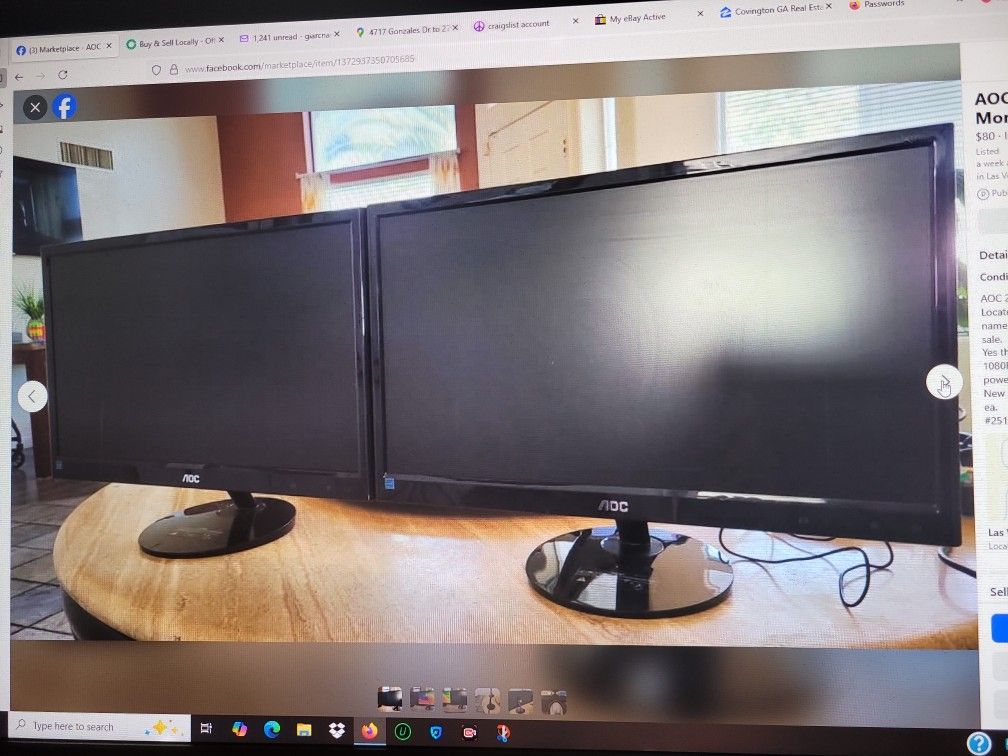 AOC 22" Dual Ultraslim LED Monitors E2251Swdn