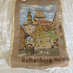 Vintage European Tapestry UnStarted Rothenburg Theme.