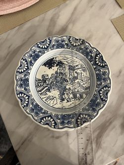 Unique Royal Delfts Blue And While Wall Plate Coffin Maker