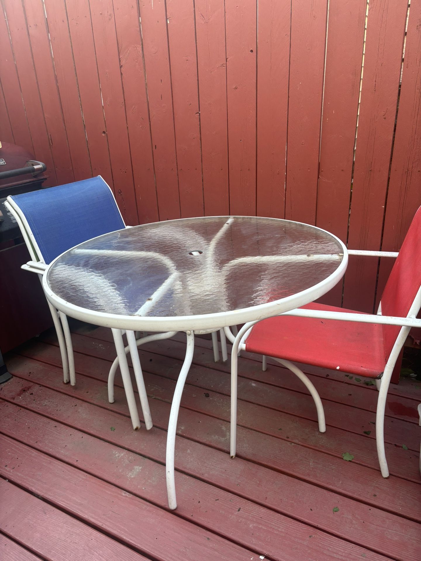 Metal and Glass Outdoor Patio Table