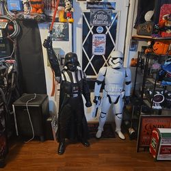 4 foot Darth Vader and 4 foot stormtrooper
