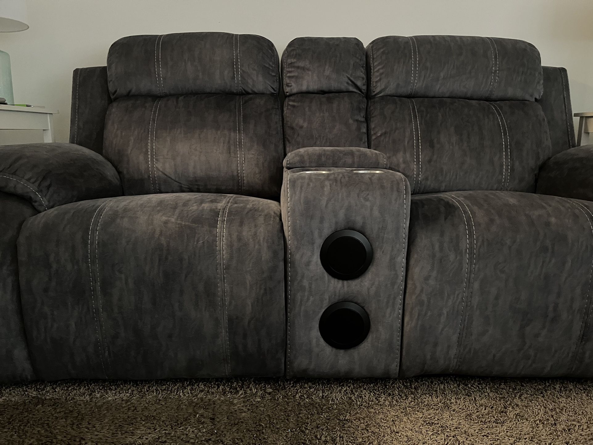 Beautiful Reclining Loveseat With Audio