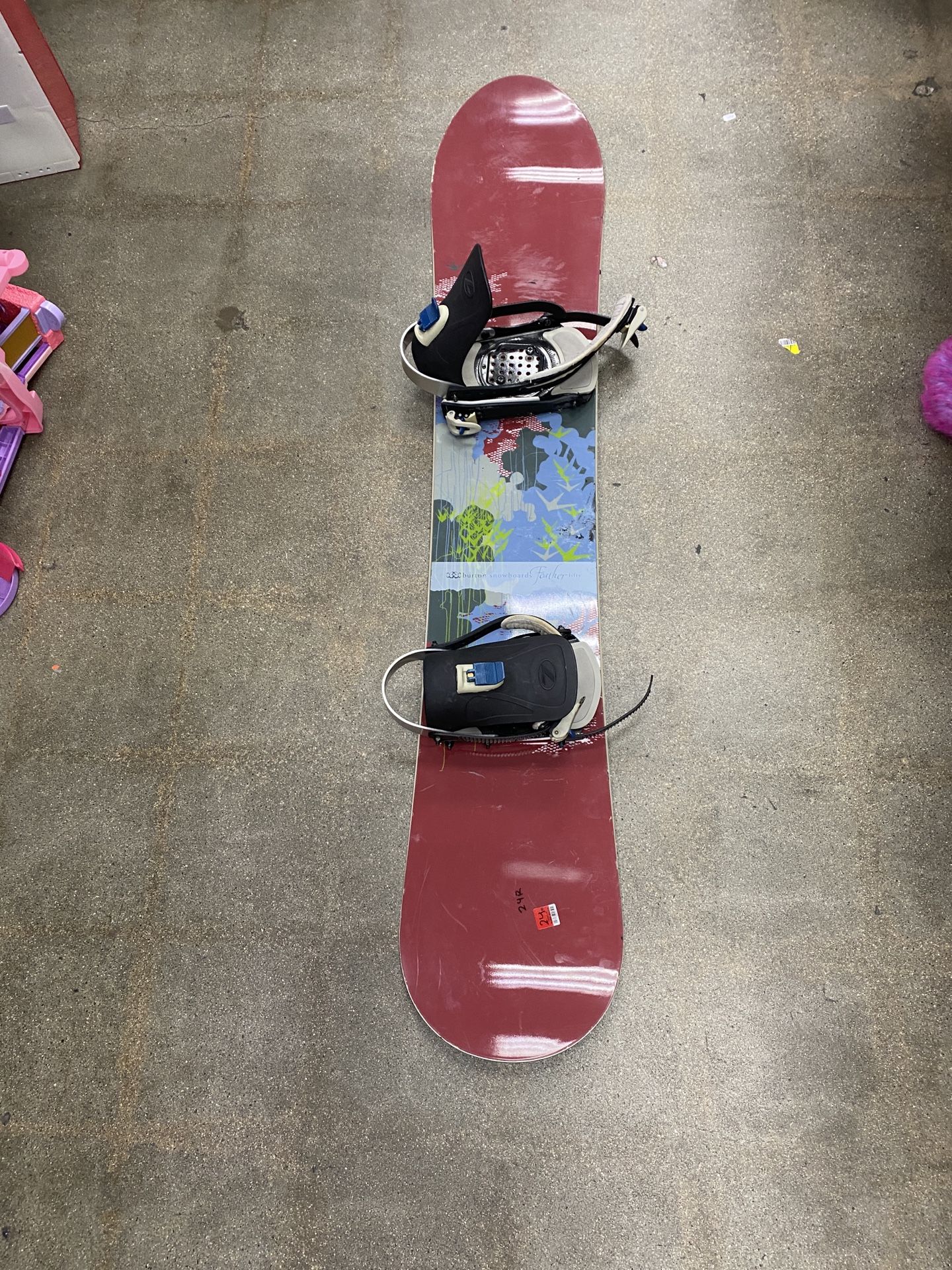 Used Women's Burton Feather 150cm Snowboard with Ride Bindings