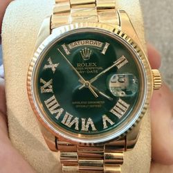 Rolex Day-Date President 36mm 18K Gold – Green Roman + Original Dial
