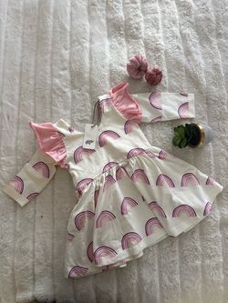 Mónica + Andy Baby Girl Rainbow Print Ruffle Dress