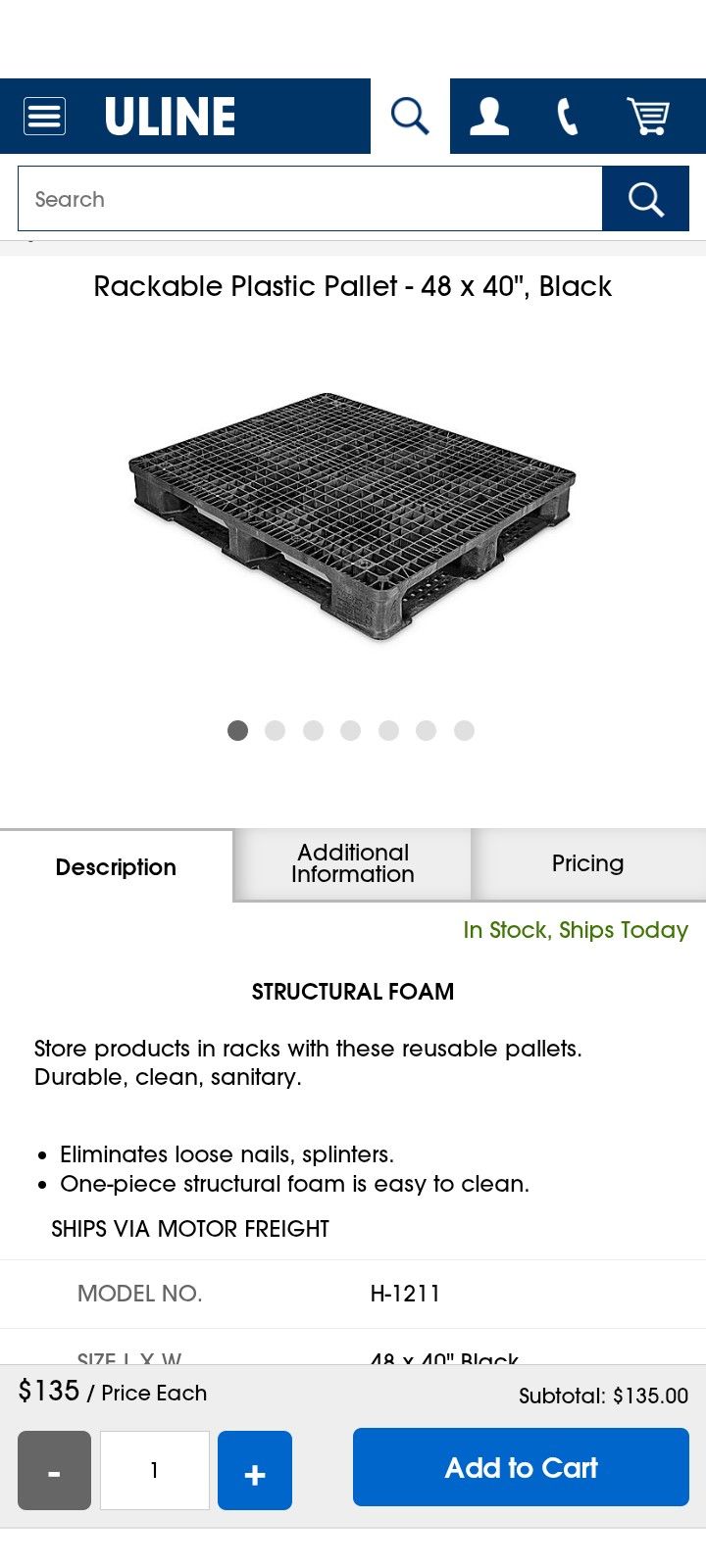 Uline Plastic Pallet