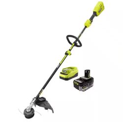 RYOBI ONE+ HP 18V Brushless 15 in. Attachment Capable String Trimmer with 6.0 Ah Battery and Charger