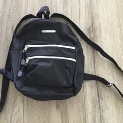 Stone Mountain double Front Zip Black Dome Mini Backpack EUC
