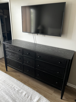 Living Spaces Austen 72" Black Wood 9-Drawer Dresser