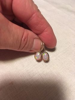 Opal earrings. In sterling silver