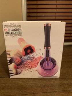 Makeup Brush Cleaner with Built-in Mat - Electric Automatic Spinner and Dryer Ma