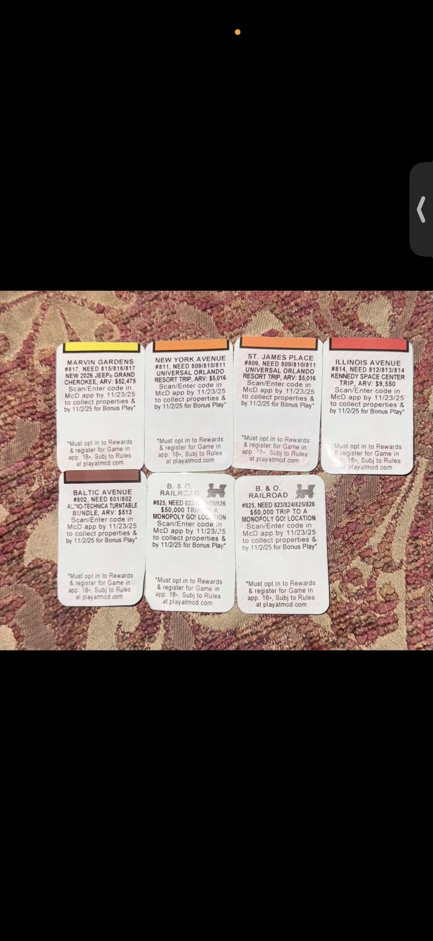 McDonald’s Monopoly Sticker