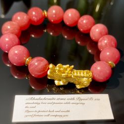 Rhodochrosite stone piyao Bracelet