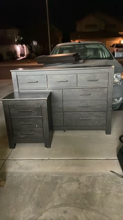 Five drawer tall dresser with nightstand and a nine dresser