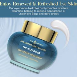 Hyaluronic Acid Collagen De-Puffing Eye Cream Korean Skin Care All Skin Types