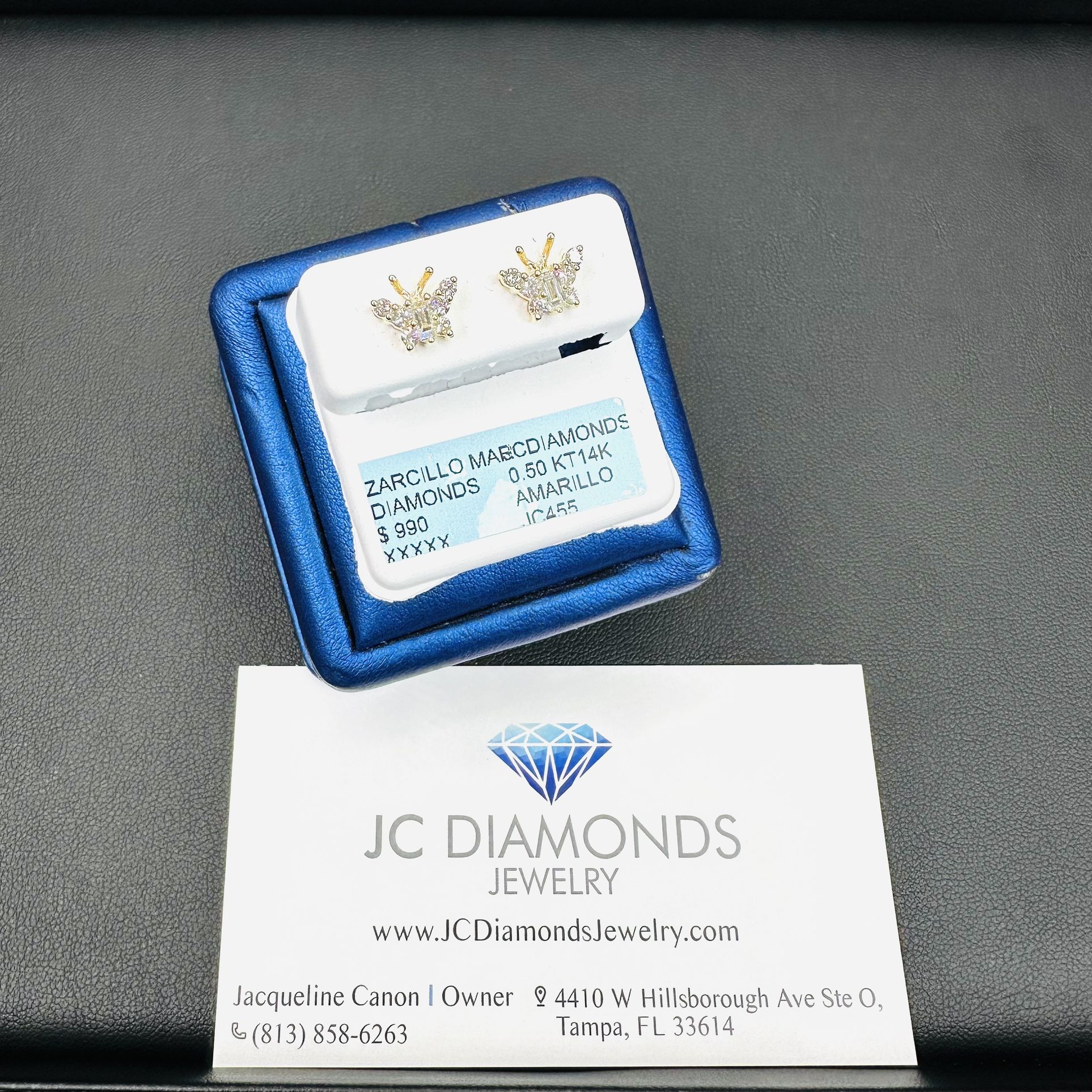 Earrings Butterfly 14k Gold Diamonds  Real 