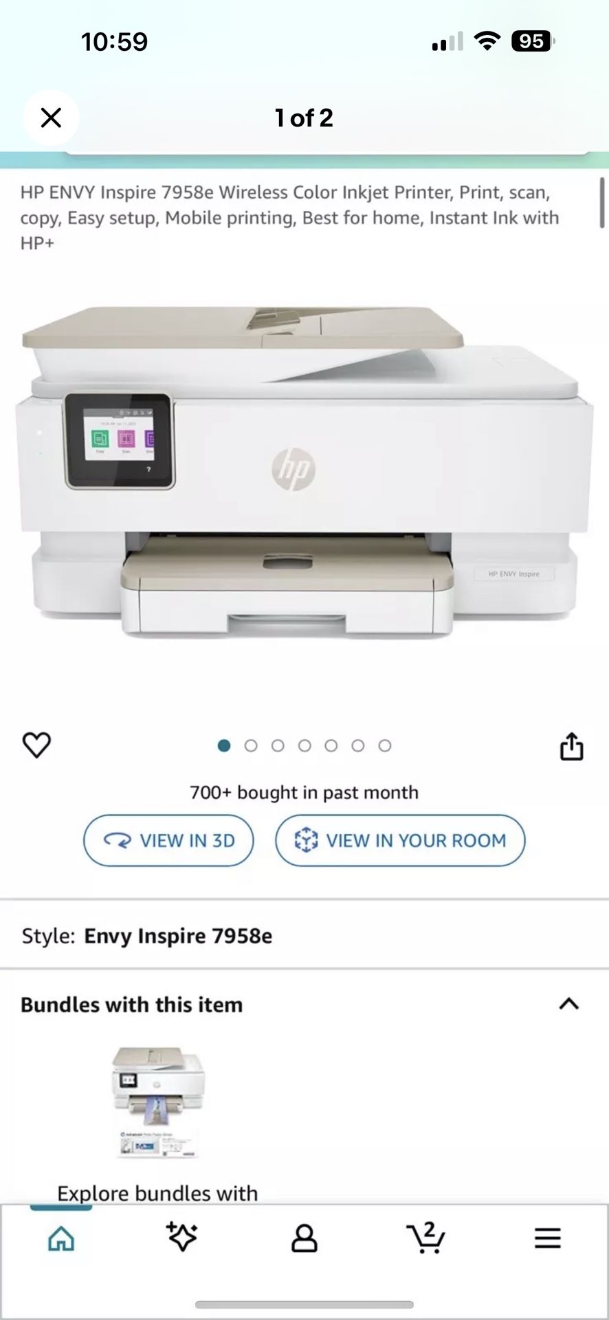 HP ENVY Inspire 7258e All-in-One Printer.