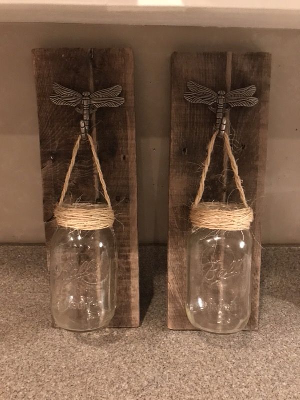 Rustic Mason Jar Decorative Wall Pieces