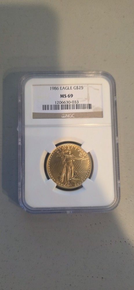 1986 $25 1/2 Oz. Gold Coin MS69