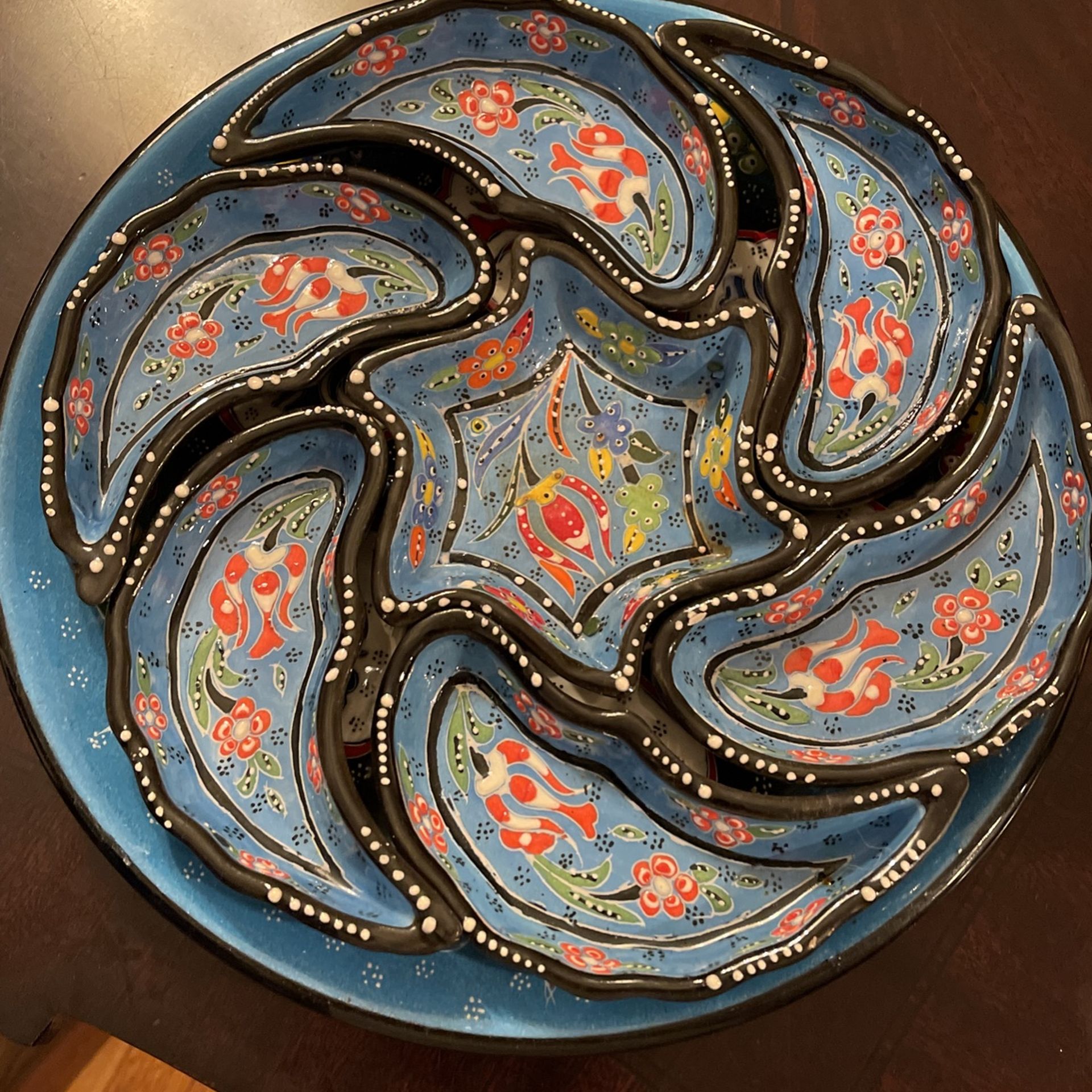 8 piece Ceramic serving tray from souk in Istanbul,Turkey