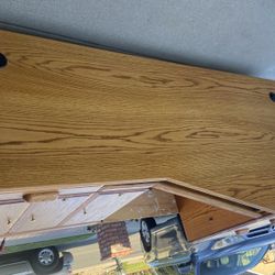 Large Solid Oak Desk 78 Inches Long     2 Drawers Are A Filing Cabinet Excellent Condition $275