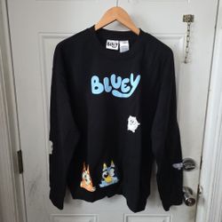 Bluey Print  Crewneck Sweatshirt Adult Unisex Large NWT