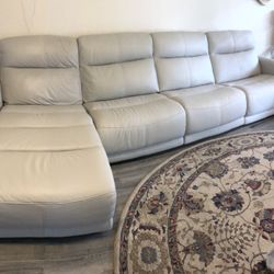 Genuine Leather Sectional Sofa, Modern, Like New! 