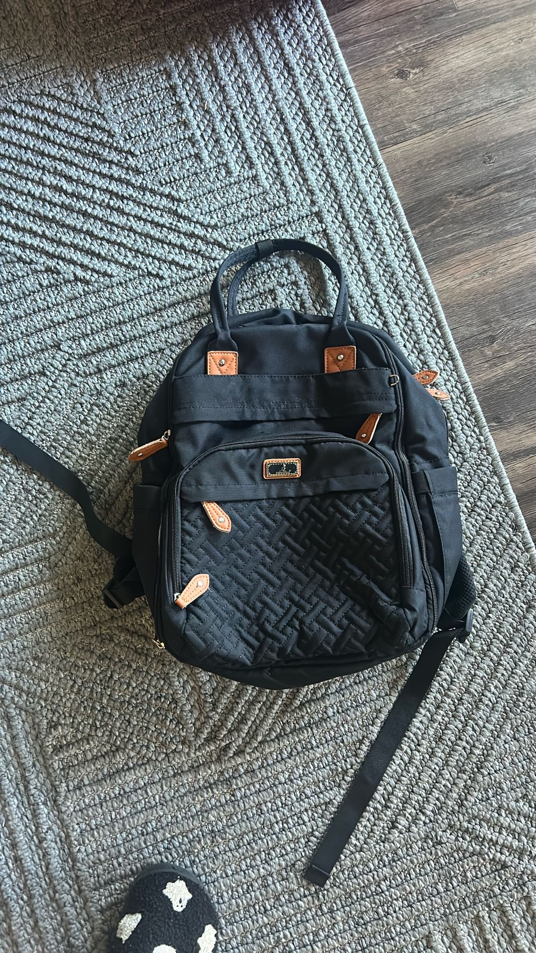 Black Backpack Diaper Bag w/multiple -pockets