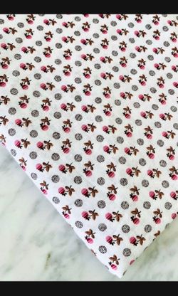Vintage Muted Pink Floral Buds Retro Style Fabric/Material Large Size!! 122 inches/3.39 yards