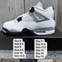 Air Jordan 4 White Cement all men sizes