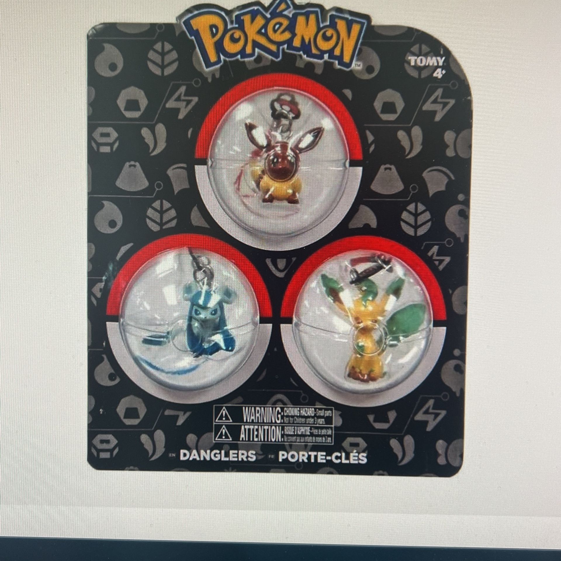 2017 Pokémon Tomy Danglers NEW Evee Leafeon Glaceon cards