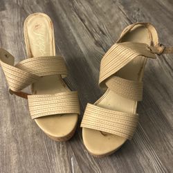 Beige Wedge Heels