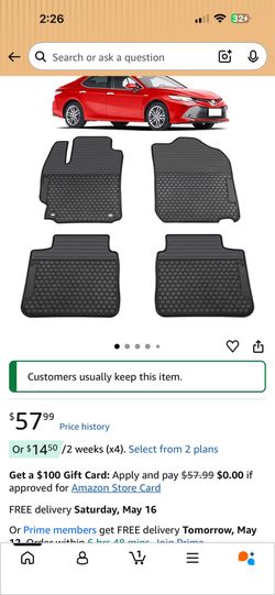 Floor mats for Camry