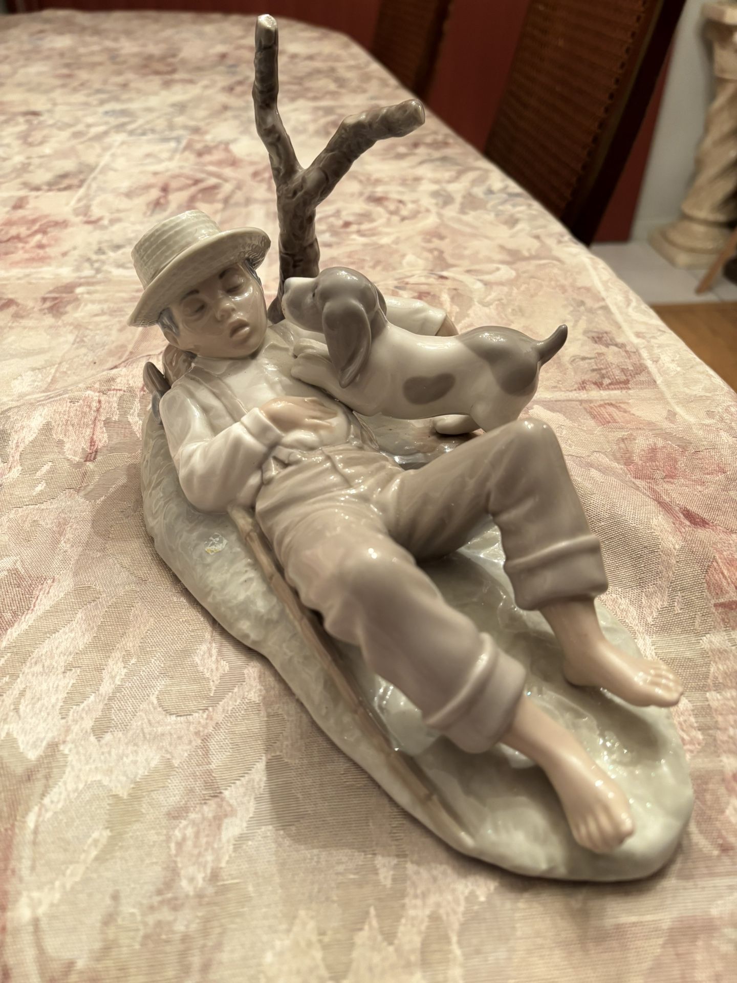 Zaphir Statue Of Boy Sleeping With His Dog