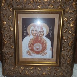 Antique Holy Card St Brigid And Darlughdach Of Kildare Created By Robert Lentz For Sale.