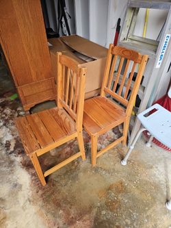 2 wooden chairs