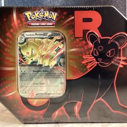 Pokemon TCG Team Rocket Tin Persian Ex - 5 Booster Packs + Promo - NEW SEALED