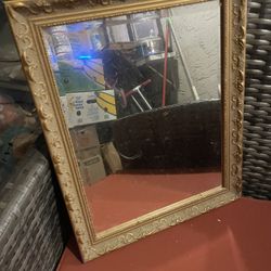Antique Gold Wall Mirror 11x14 - $40