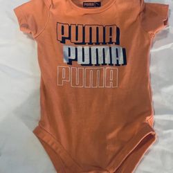  3-6 months orange puma onesie used SKU 