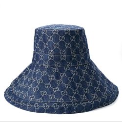 Gucci Denim Wide Brim Bucket Hat